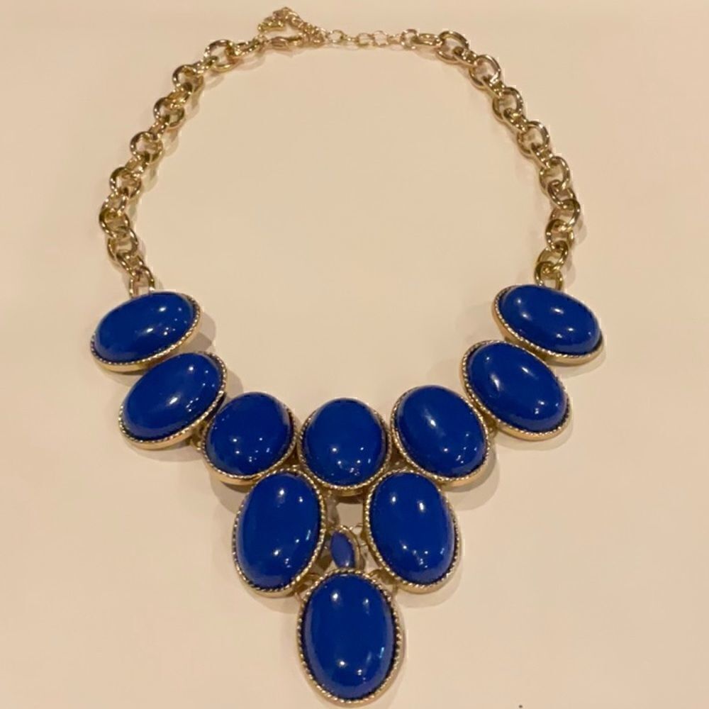 Blue Statement Necklace    - Picture 2 of 3